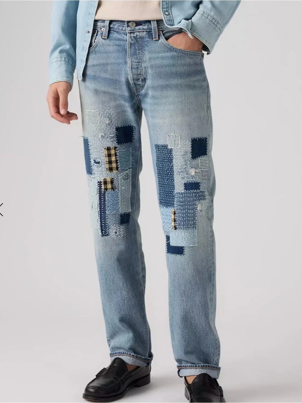 NWT Levi’s Premium Sashiko 501 Selvedge - Medium Wash Sz 34x32, and 33x32